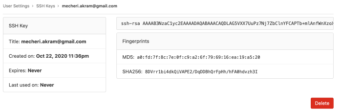 SSH key add sur gitlab